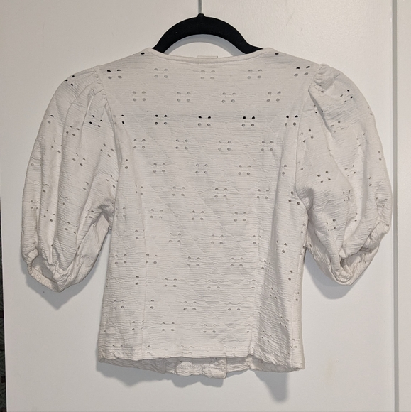 White Cotton Eyelet Top - Picture 4 of 6